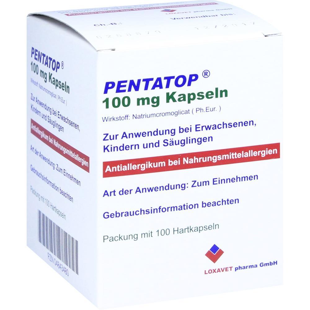 Eine Medikamentenverpackung f&uuml;r Pentatop-Kapseln gegen Nahrungsmittelallergien.