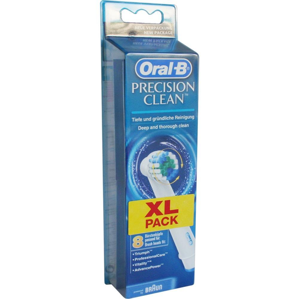Eine blaue Verpackung für Oral-B Precision Clean Zahnbürstenköpfe im XL-Pack.
