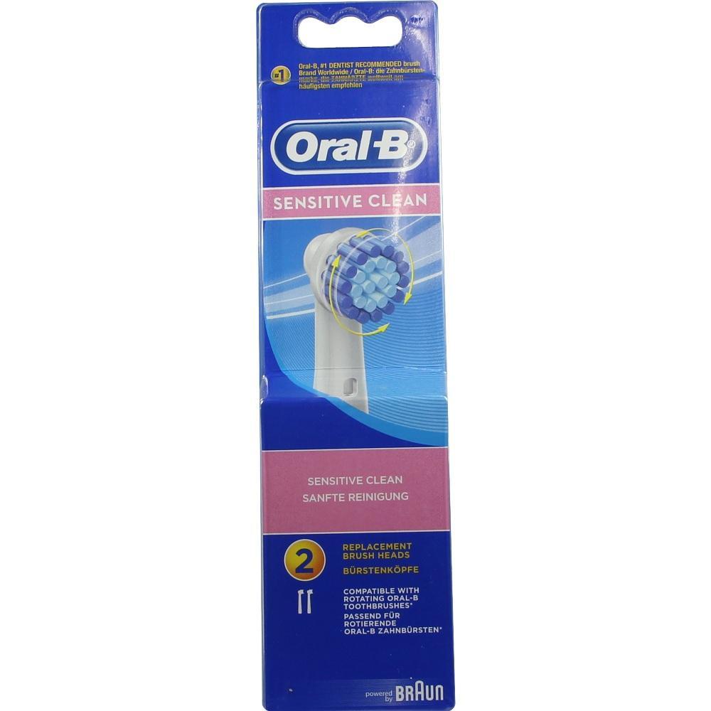 Verpackung von Oral-B Ersatzbürstenköpfen für sanfte Zahnreinigung.