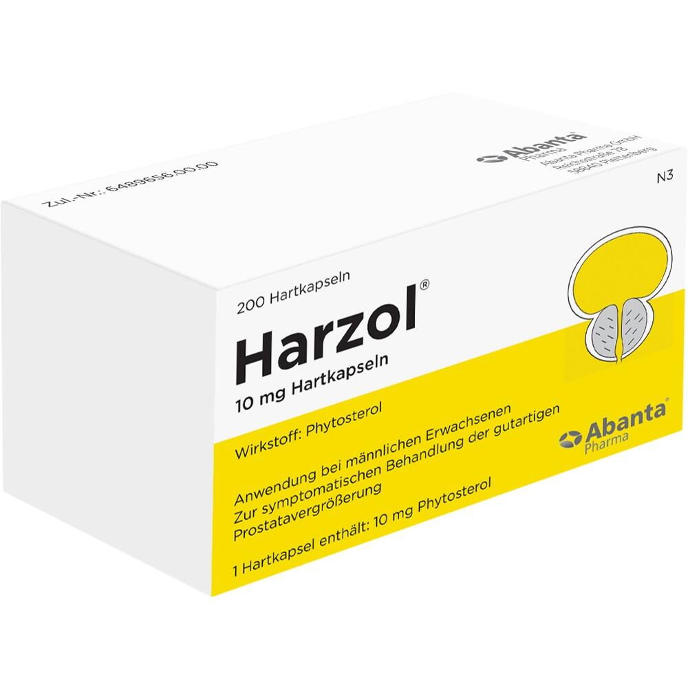 Eine Packung Harzol-Kapseln zur Behandlung von Prostatavergrößerung.