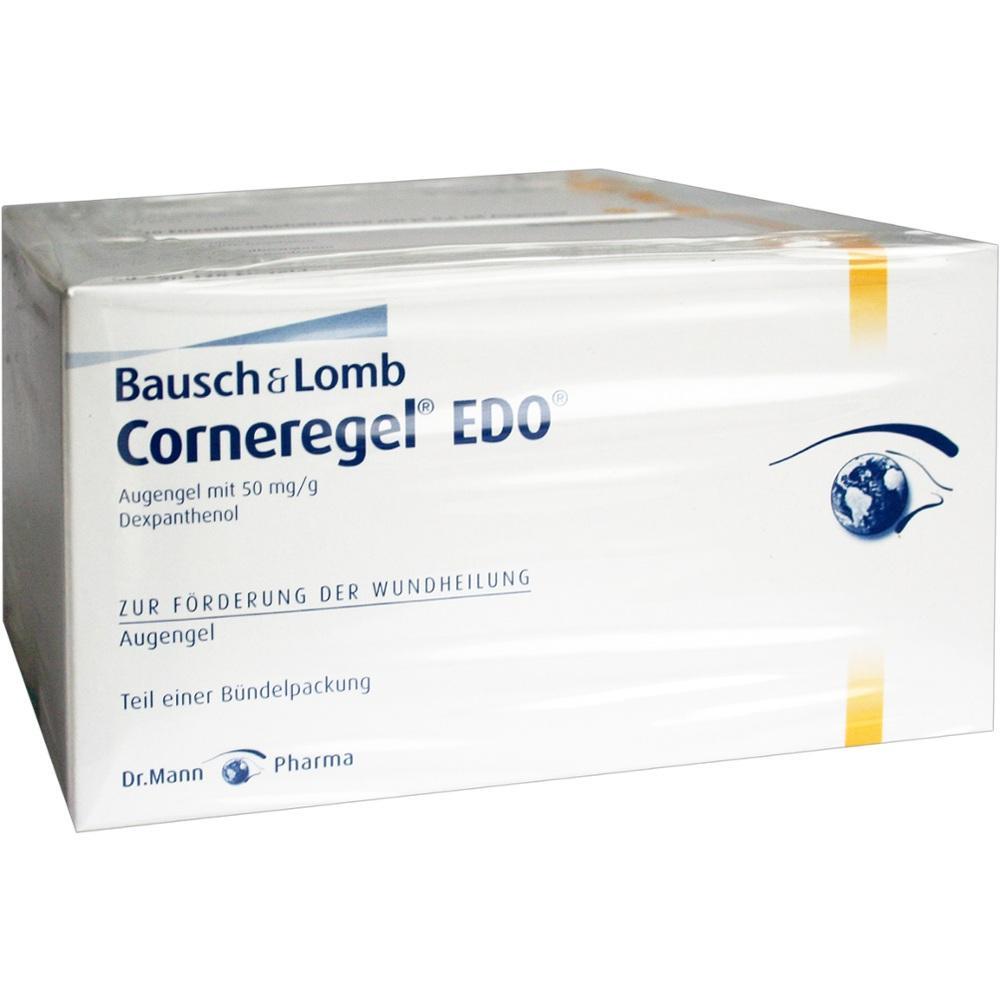 Wei&szlig;e Packung eines Augengels zur Wundheilung mit dem Namen Corneregel EDO.