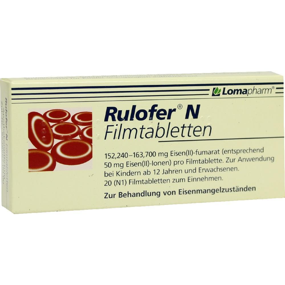 Eine Packung mit 20 Filmtabletten zur Behandlung von Eisenmangelzuständen.