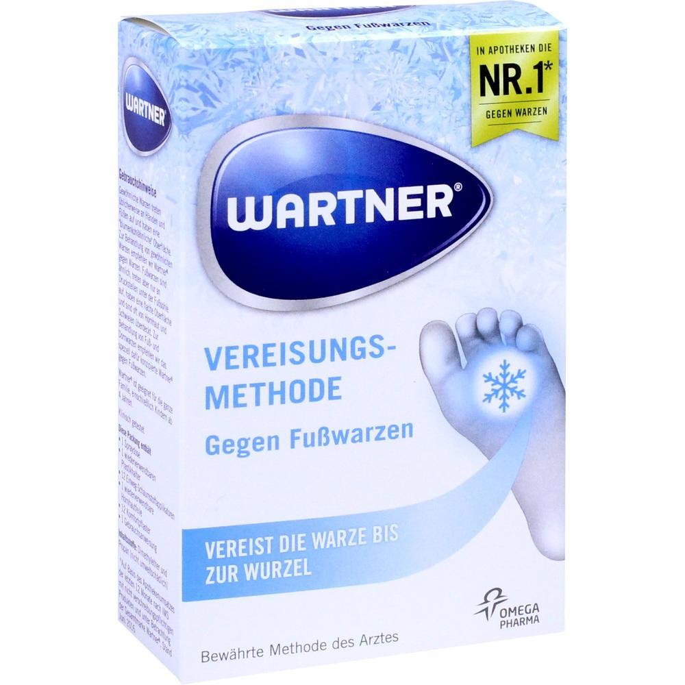 Verpackung eines Mittels zur Vereisung von Fußwarzen.
