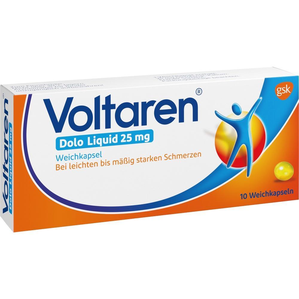 Schachtel mit Voltaren Weichkapseln zur Schmerzlinderung.
