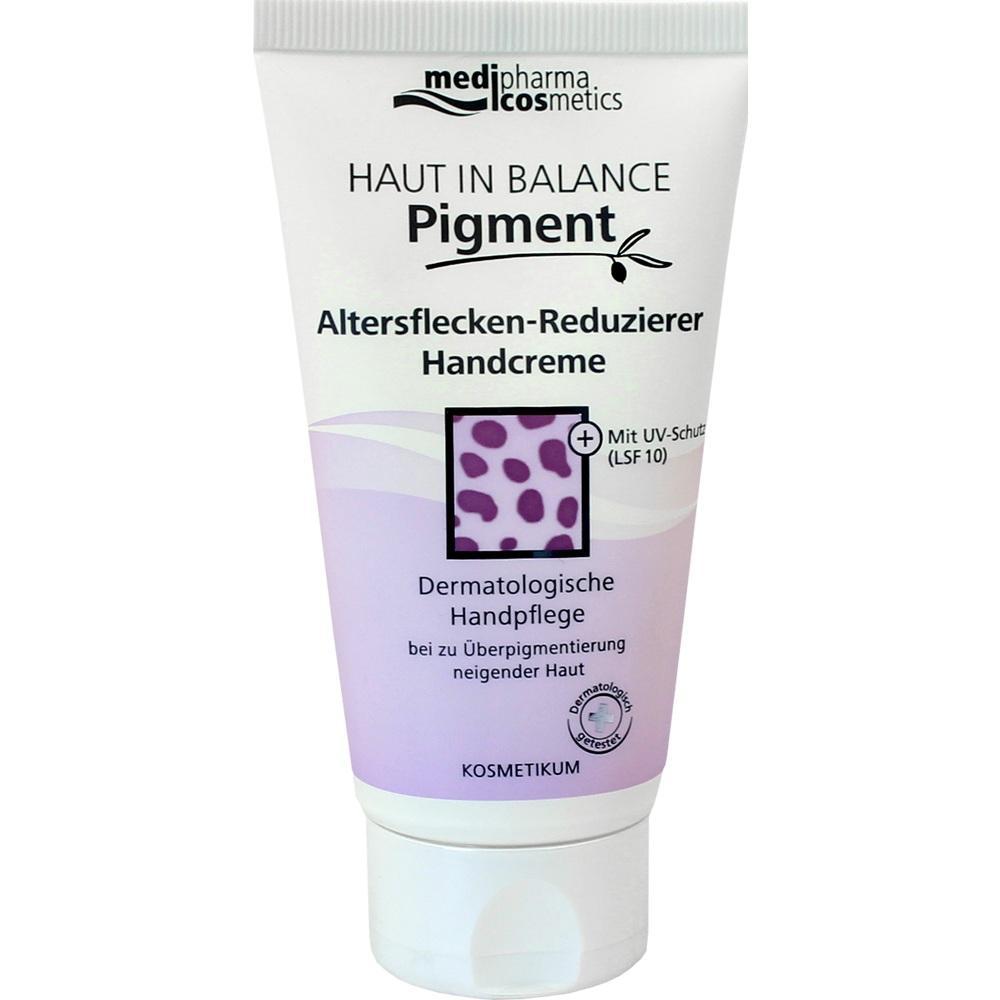 Eine Tube Handcreme mit UV-Schutz gegen Altersflecken.