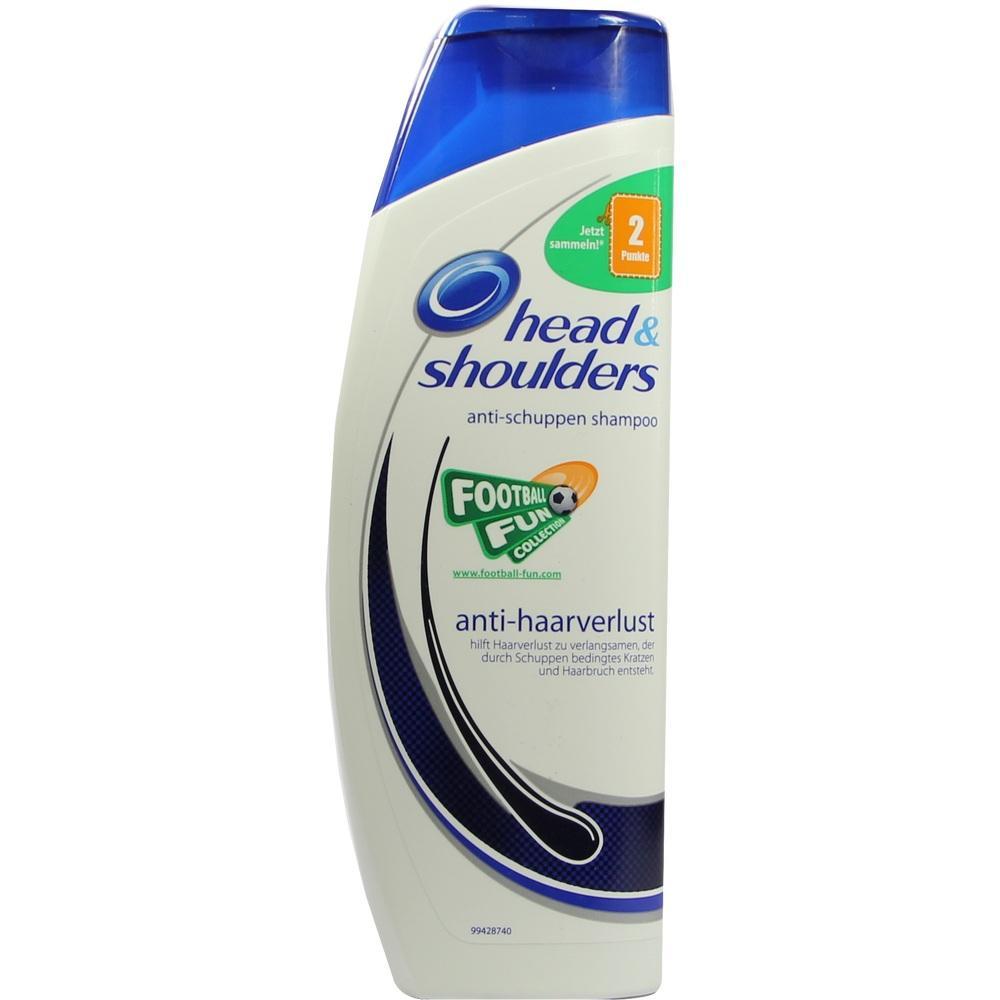 Flasche eines Anti-Schuppen-Shampoos mit blauem Deckel und sportlicher Gestaltung.