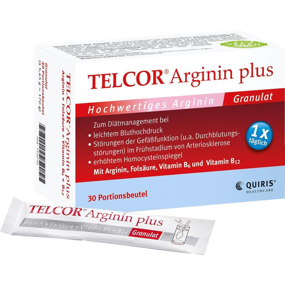 Verpackung von Nahrungsgranulat zur Unterst&uuml;tzung bei leichtem Bluthochdruck und Gef&auml;&szlig;st&ouml;rungen.