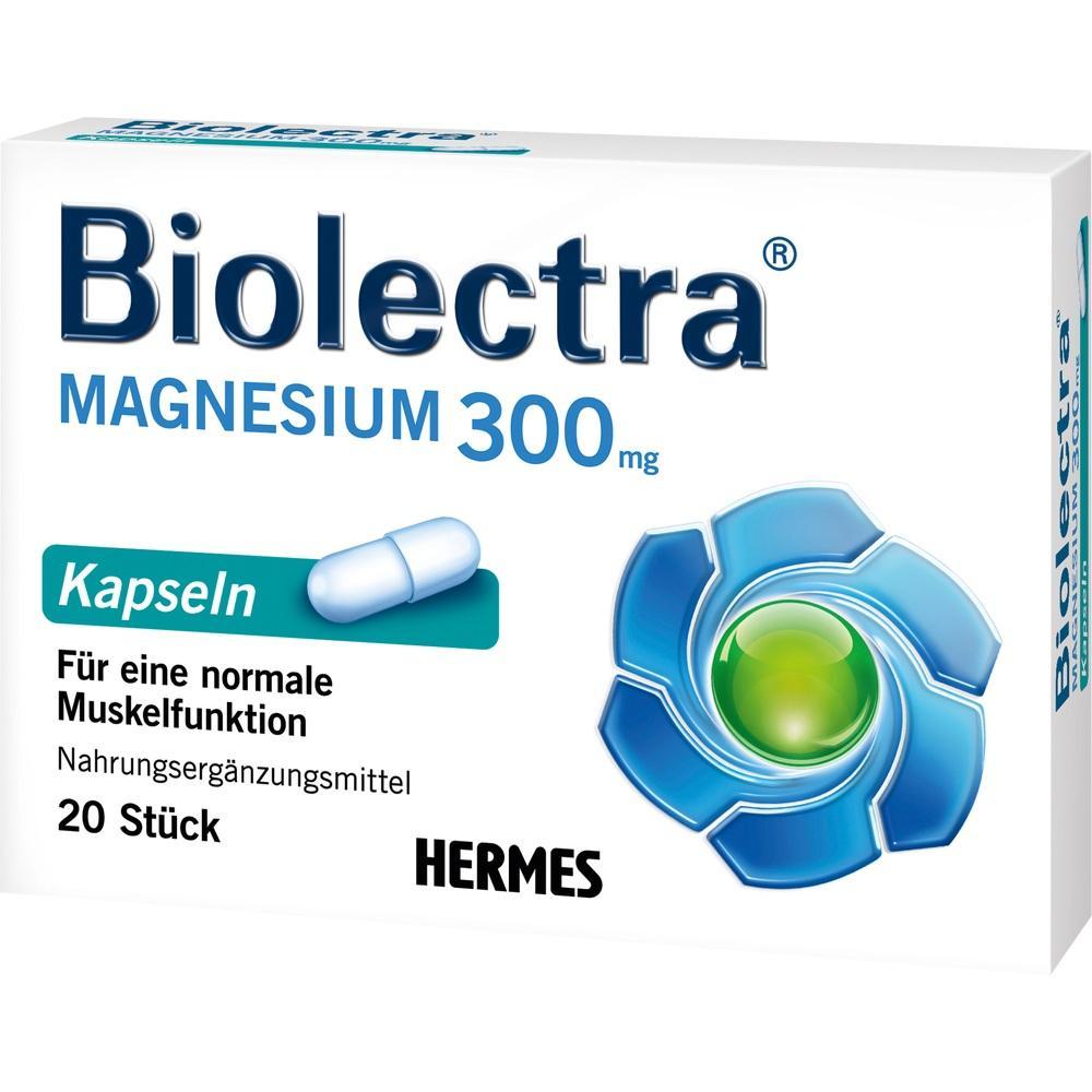 Verpackung von Magnesium-Kapseln zur Unterstützung der Muskelfunktion.