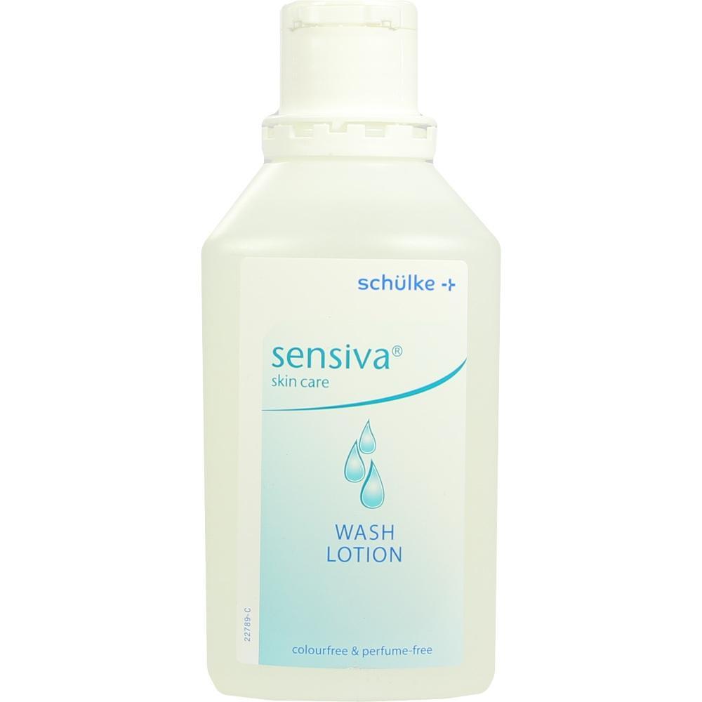 Wei&szlig;e Flasche mit der Aufschrift "sensiva Wash Lotion" von Sch&uuml;lke.