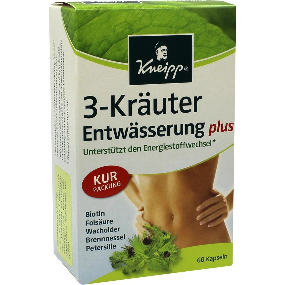 Verpackung mit Kräuterkapseln zur Entwässerung und Unterstützung des Energiestoffwechsels.