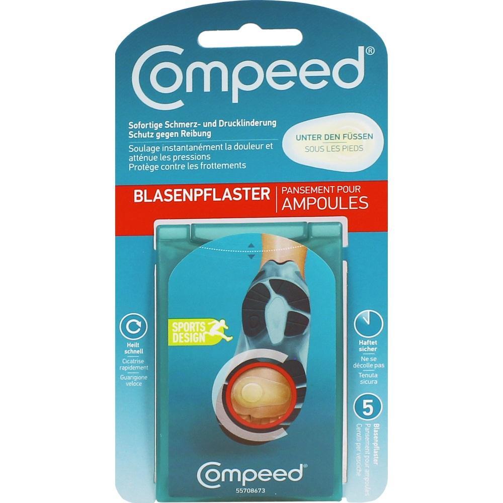 Eine Packung Compeed-Blasenpflaster für die Füße.