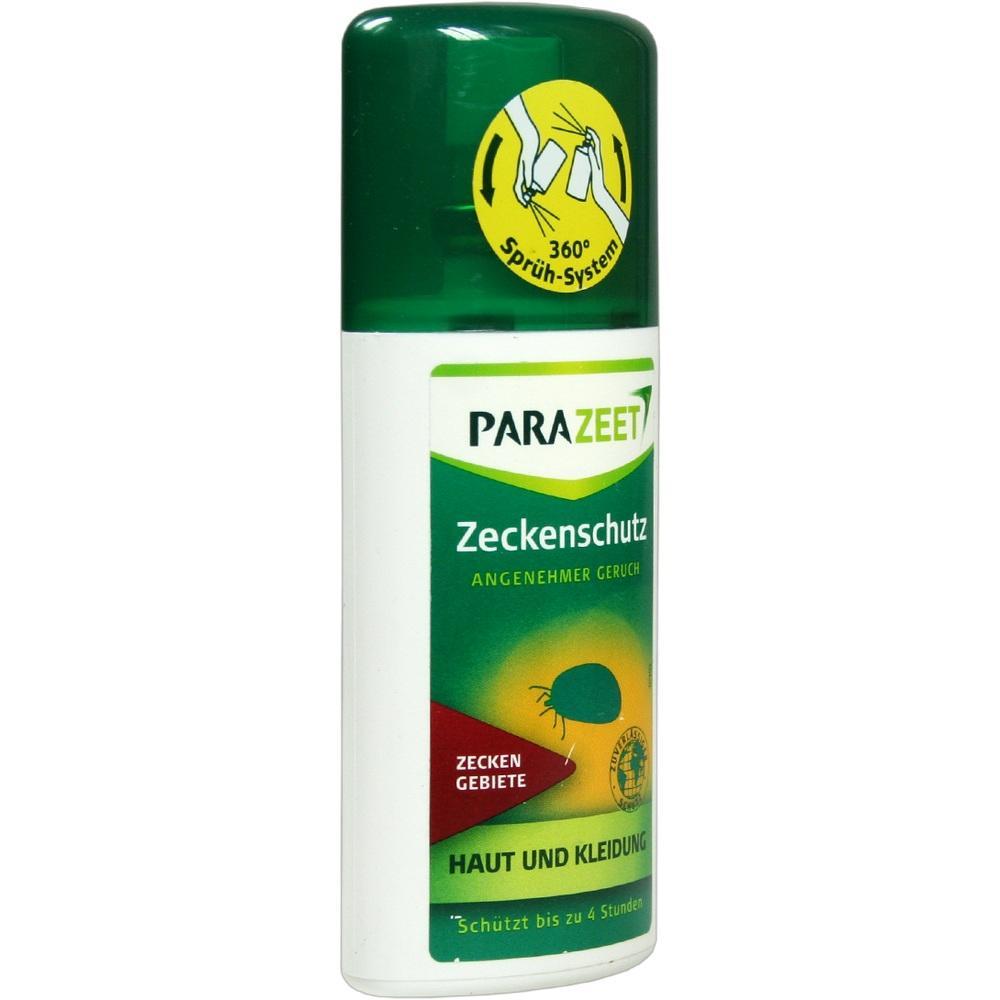 Eine grüne Spraydose mit Zeckenschutzmittel von Parazeet.