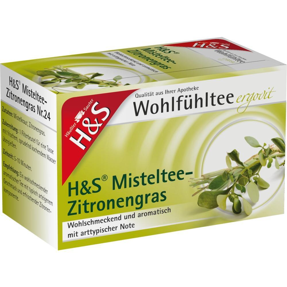Eine Packung H&S Wohlf&uuml;hltee mit Misteltee und Zitronengras.