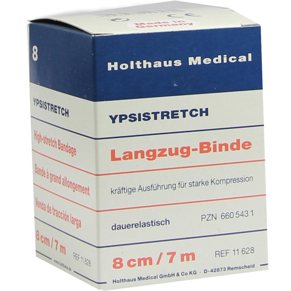 Eine Verpackung f&uuml;r eine elastische Langzug-Binde von Holthaus Medical.