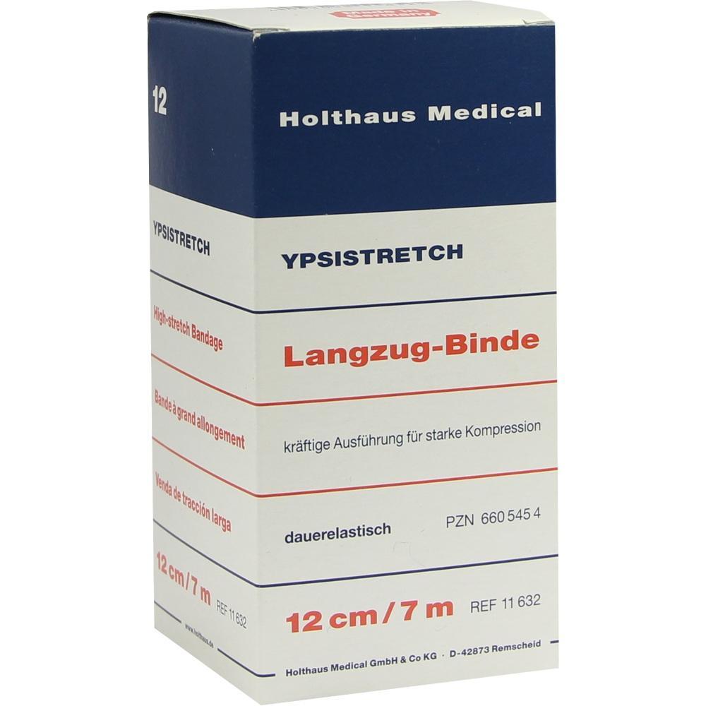 Verpackung einer elastischen Langzug-Binde von Holthaus Medical, 12 cm x 7 m.