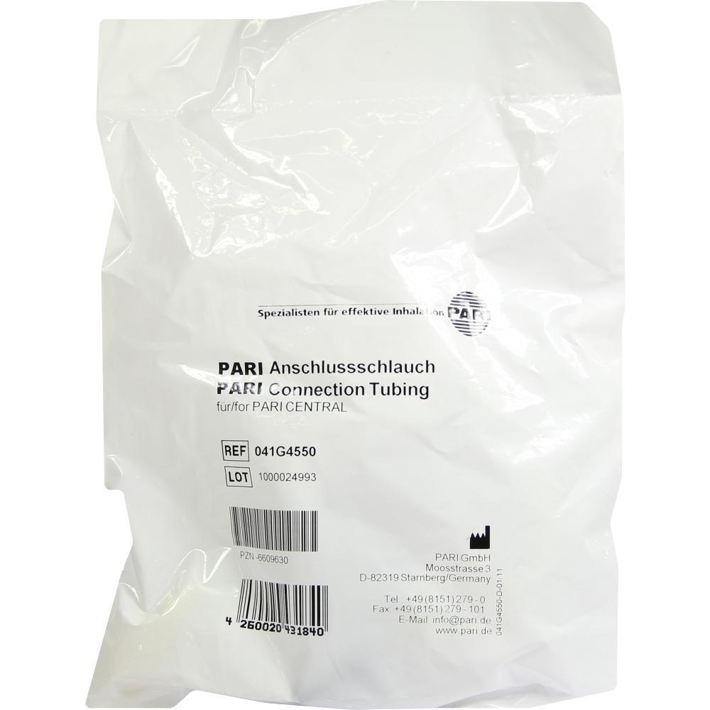 Eine wei&szlig;e Verpackung mit der Aufschrift "PARI Anschlussschlauch".