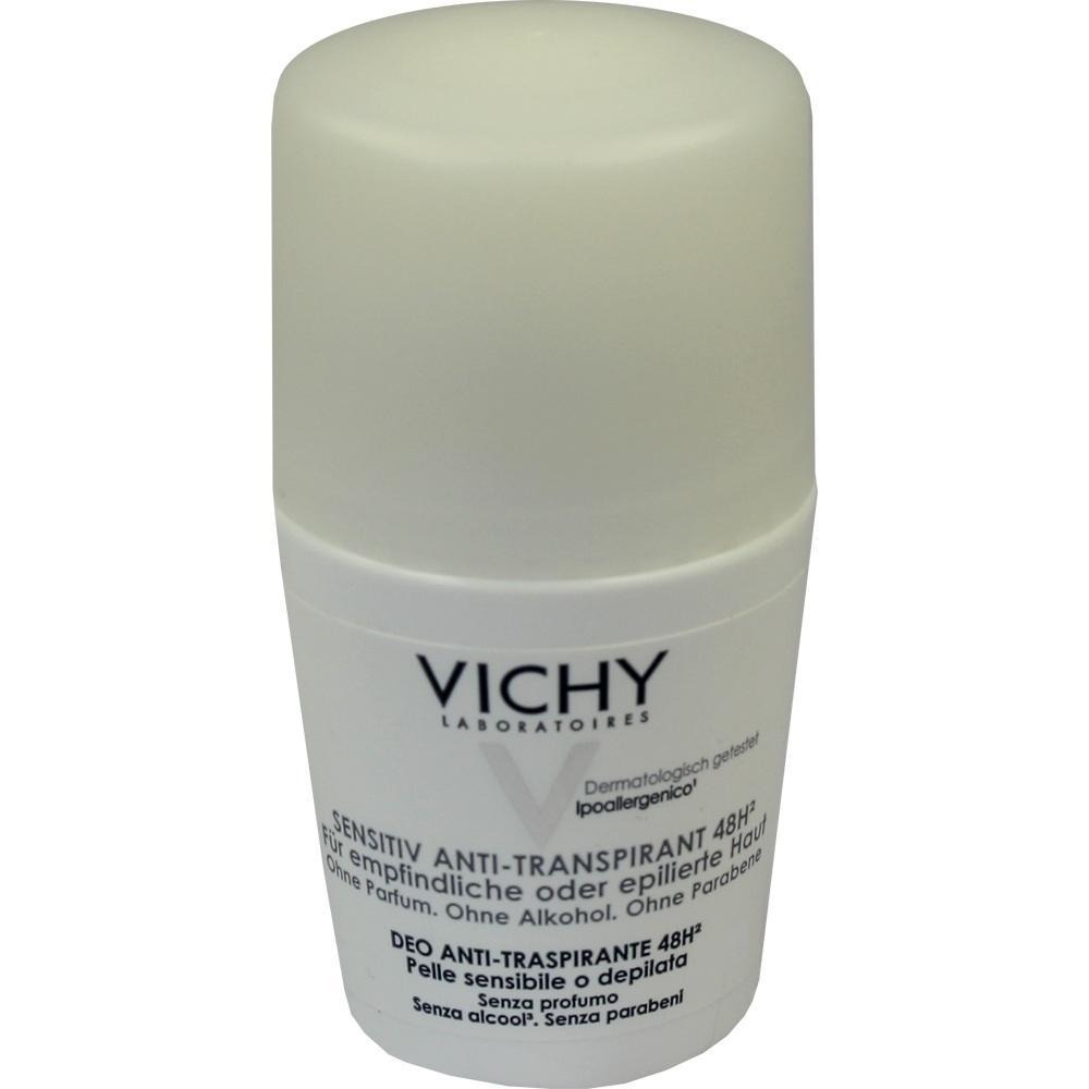 Ein weißer Deostick von Vichy für empfindliche Haut ohne Parfüm und Alkohol.