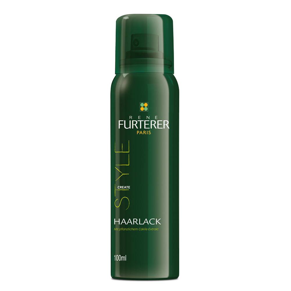 Grüne Haarspray-Dose mit der Aufschrift "René Furterer Haarlack".