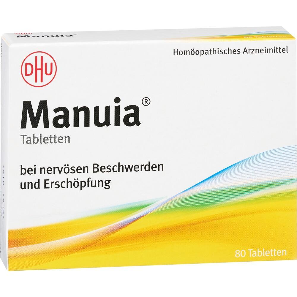 Packung mit homöopathischen Tabletten gegen nervöse Beschwerden und Erschöpfung.