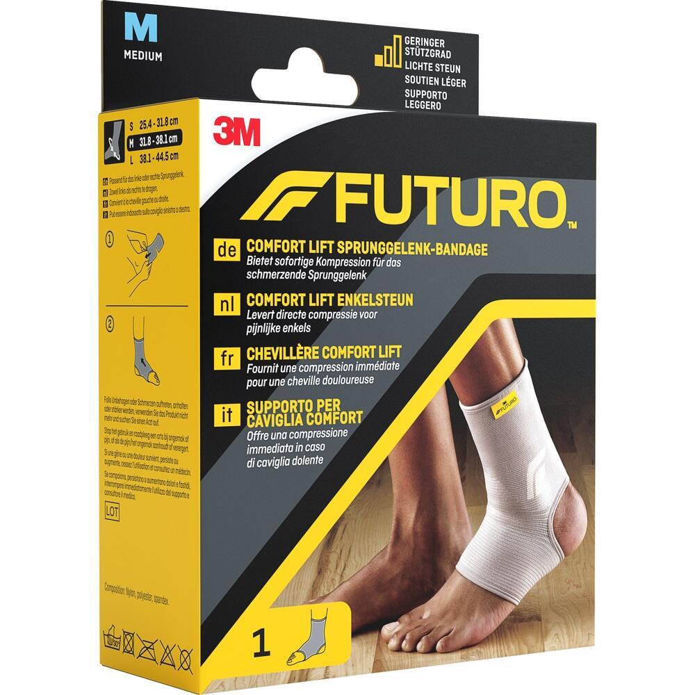Verpackung einer Knöchelbandage von Futuro, geeignet für mittlere Größe.