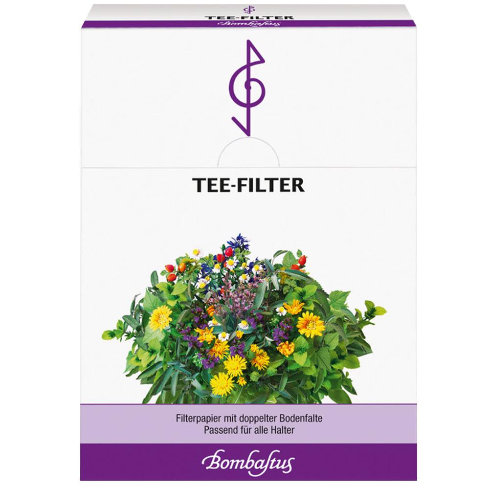 Verpackung mit Blumenbild und der Aufschrift "Tee-Filter".