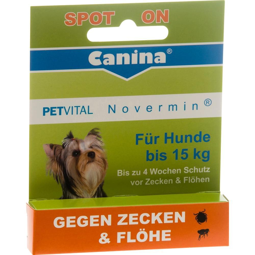 Verpackung f&uuml;r ein Mittel gegen Zecken und Fl&ouml;he f&uuml;r Hunde bis 15 kg.