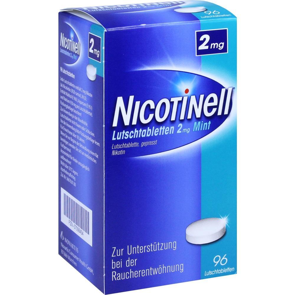 Blaue Verpackung von Nicotinell Lutschtabletten zur Raucherentwöhnung.