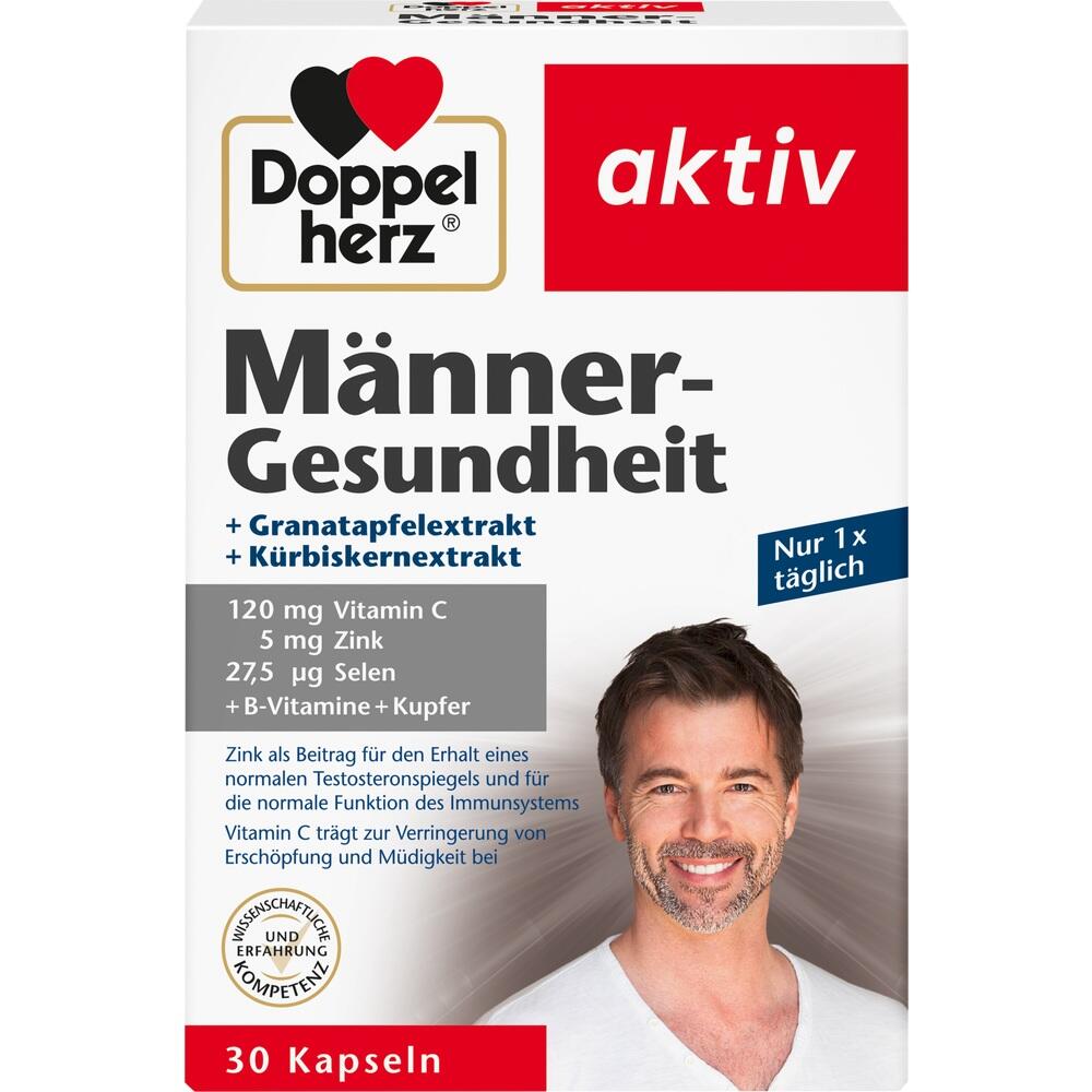 Verpackung von Doppelherz M&auml;nner-Gesundheit, 30 Kapseln f&uuml;r t&auml;gliche Einnahme.