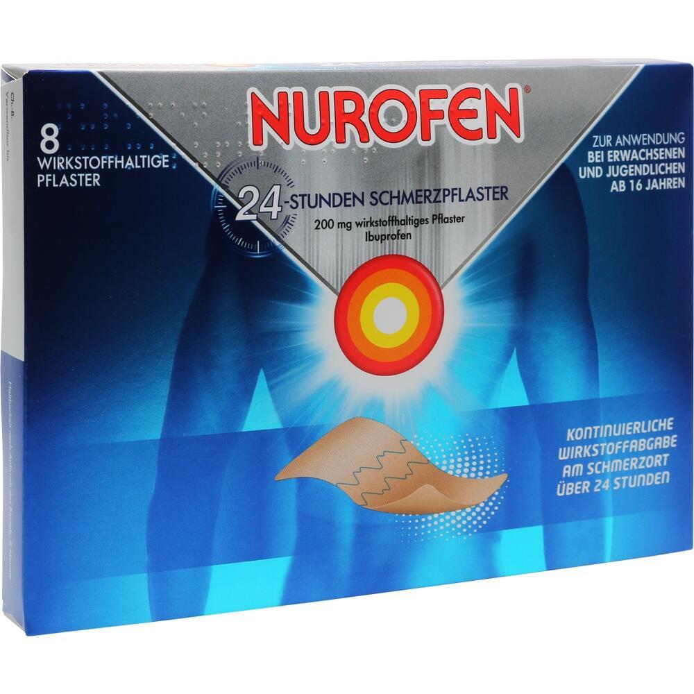 Verpackung von Nurofen Schmerzpflaster für 24 Stunden Schmerzlinderung.