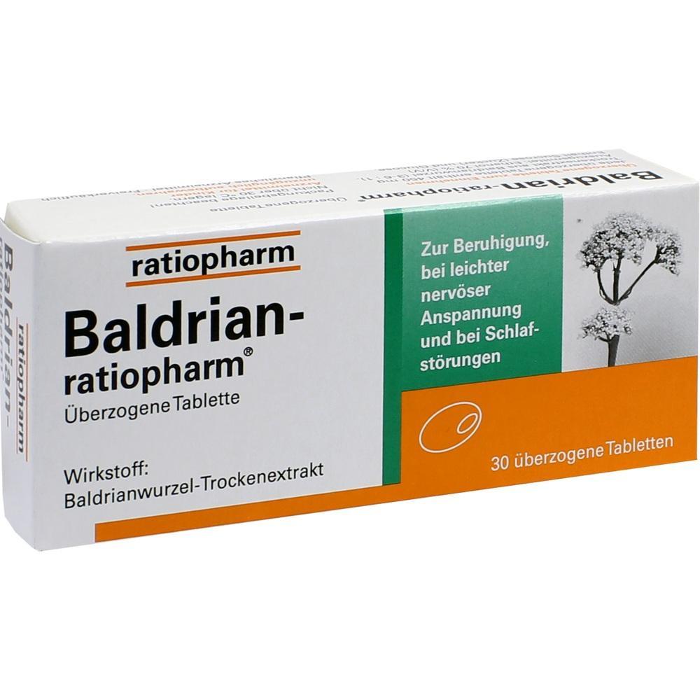Eine Packung Baldrian-Tabletten zur Beruhigung bei Anspannung und Schlafstörungen.