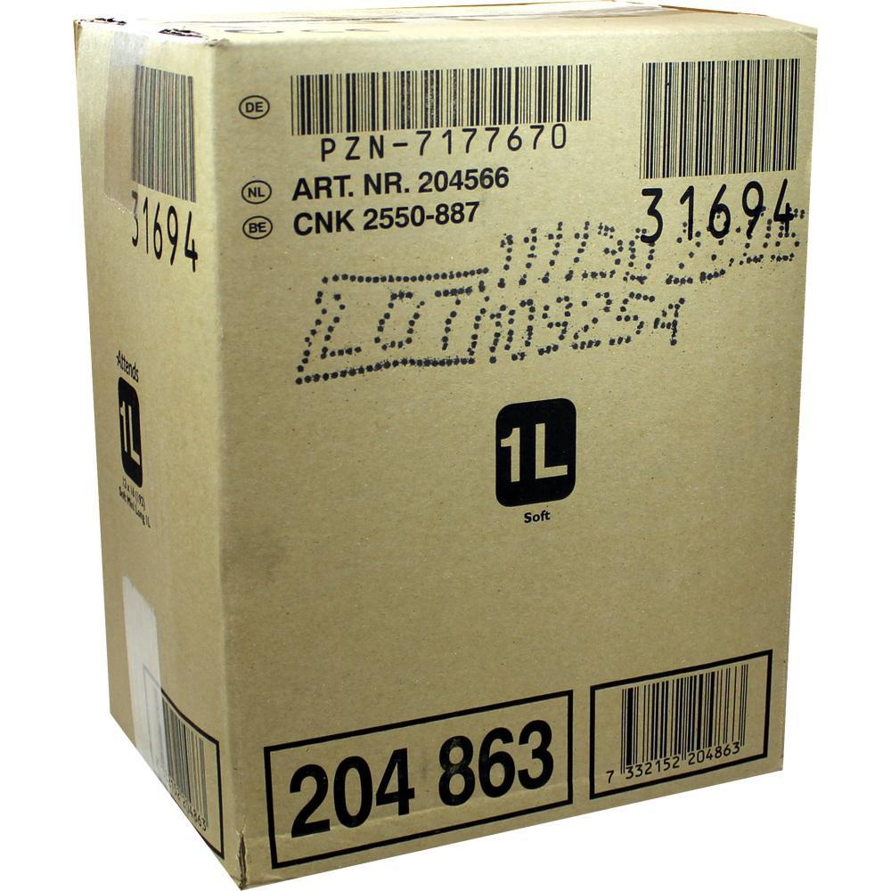 Ein brauner Karton mit schwarzen Nummern und einem Strichcode.