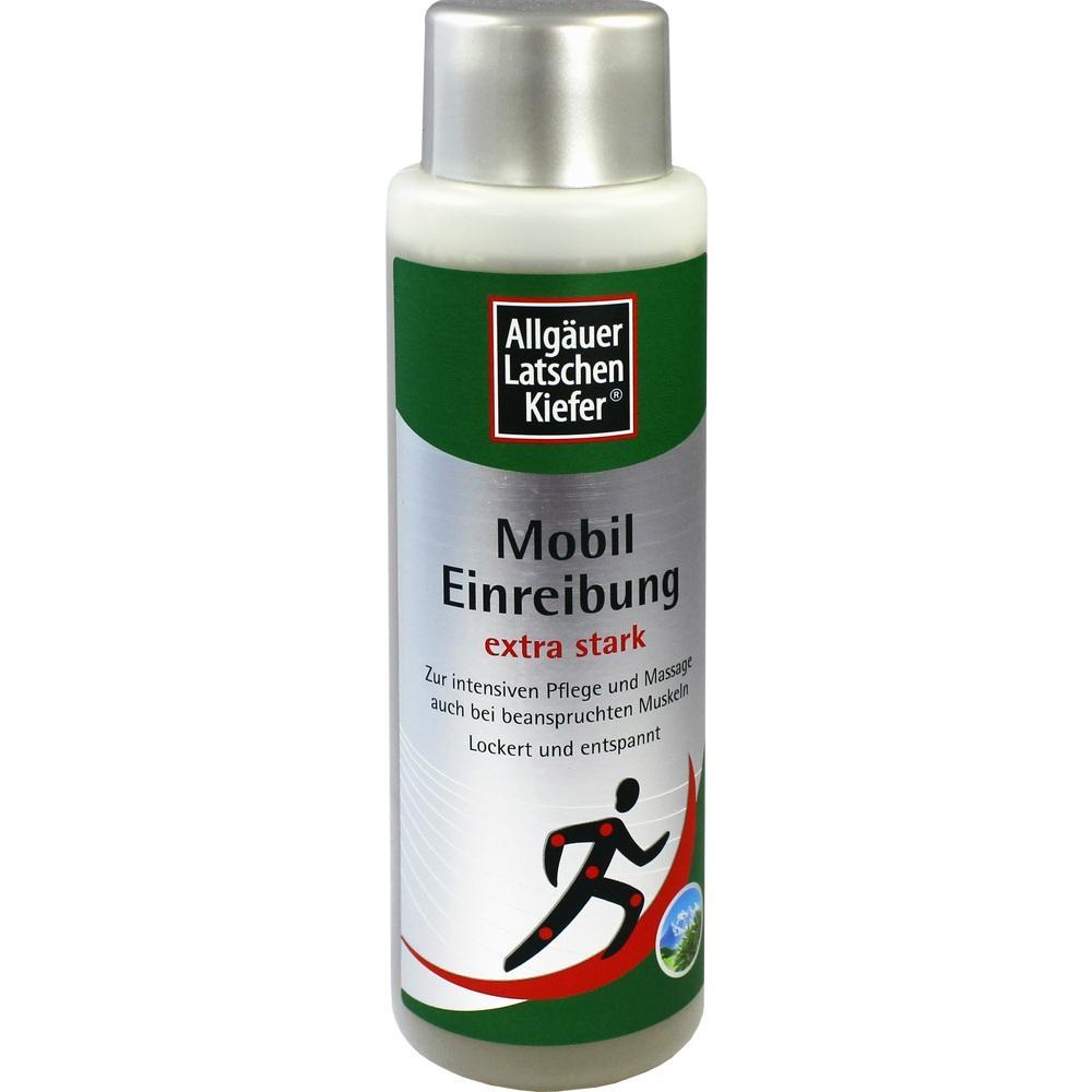 Eine Flasche mit Mobil Einreibung f&uuml;r Muskeln, extra stark.