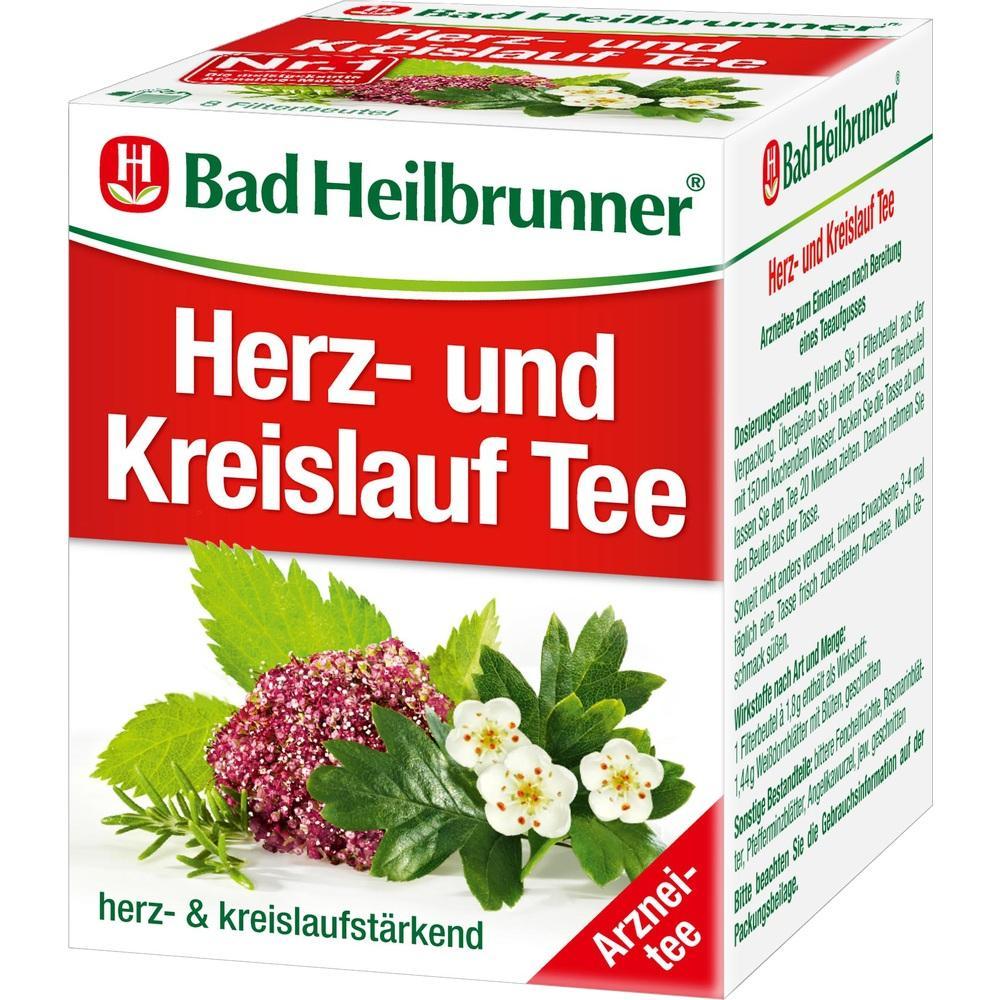 Eine Packung "Herz- und Kreislauf Tee" von Bad Heilbrunner.