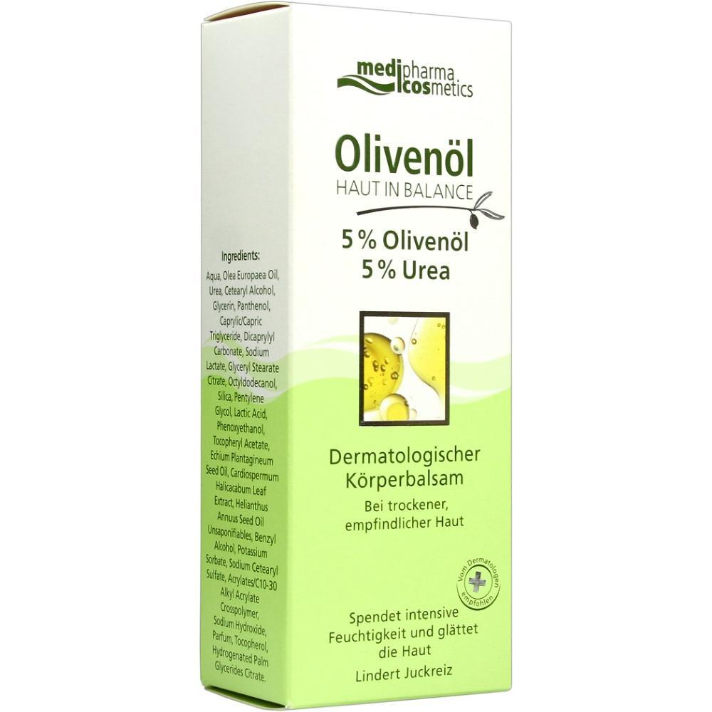 Eine Verpackung von Oliven&ouml;l-K&ouml;rperbalsam f&uuml;r empfindliche Haut.