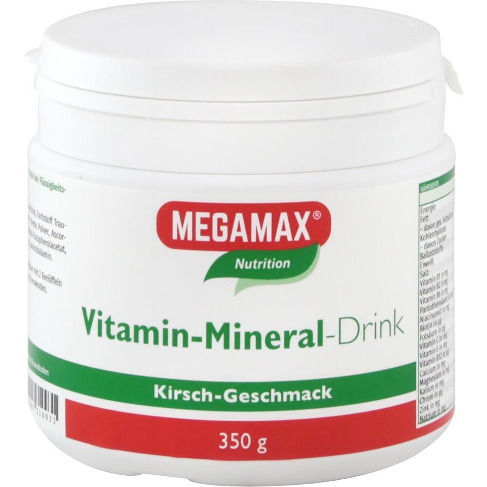 Weiße Dose mit Vitamin-Mineral-Drink mit Kirsch-Geschmack, 350g.