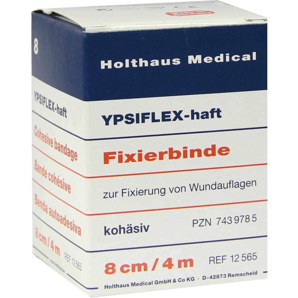 Eine Packung Fixierbinde von Holthaus Medical mit 8 cm Breite.