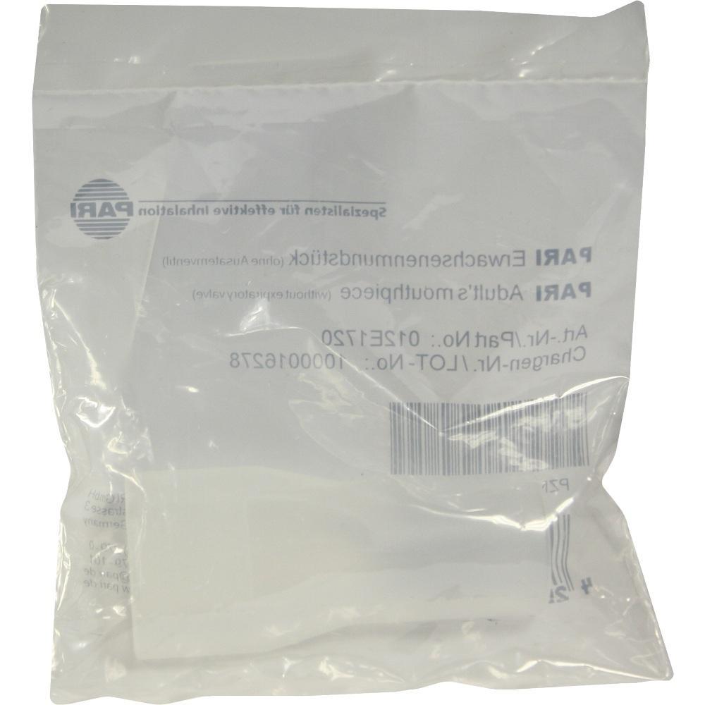 Eine transparente Verpackung mit einem wei&szlig;en Mundst&uuml;ck darin.