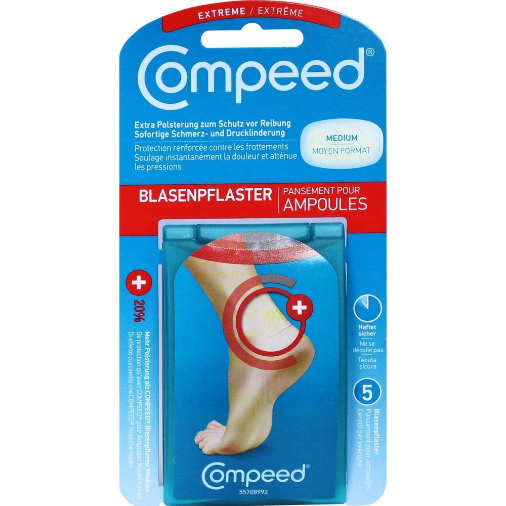 Packung Compeed Blasenpflaster für Füße.
