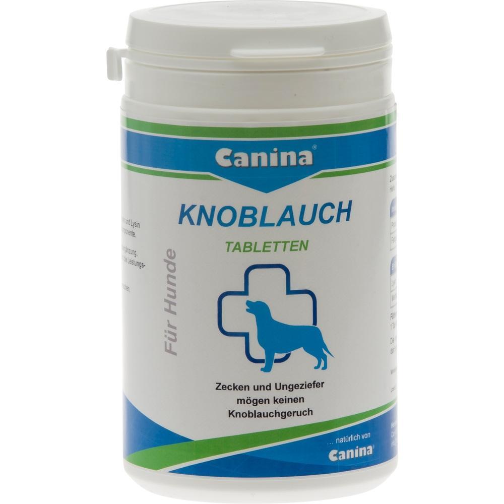 Dose mit Knoblauch-Tabletten f&uuml;r Hunde zur Abwehr von Zecken.