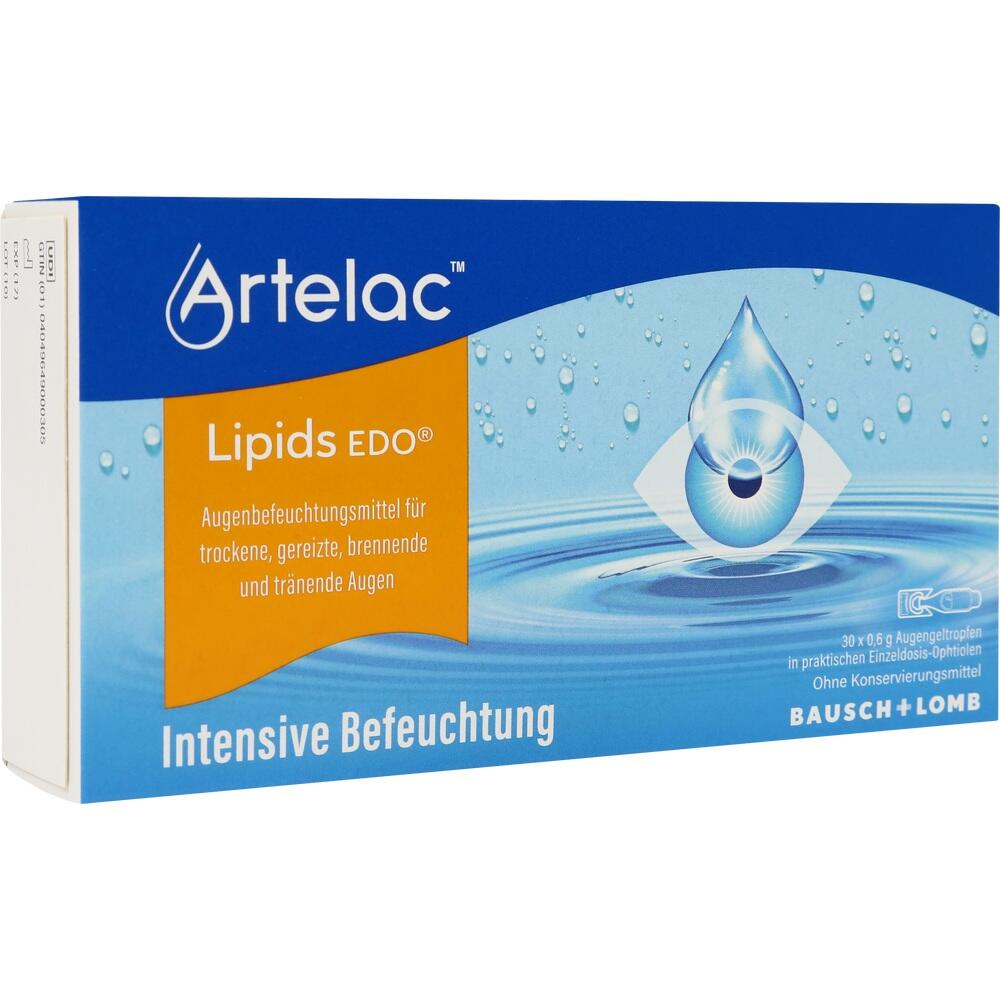 Verpackung f&uuml;r Augentropfen mit intensiver Befeuchtung f&uuml;r trockene Augen.