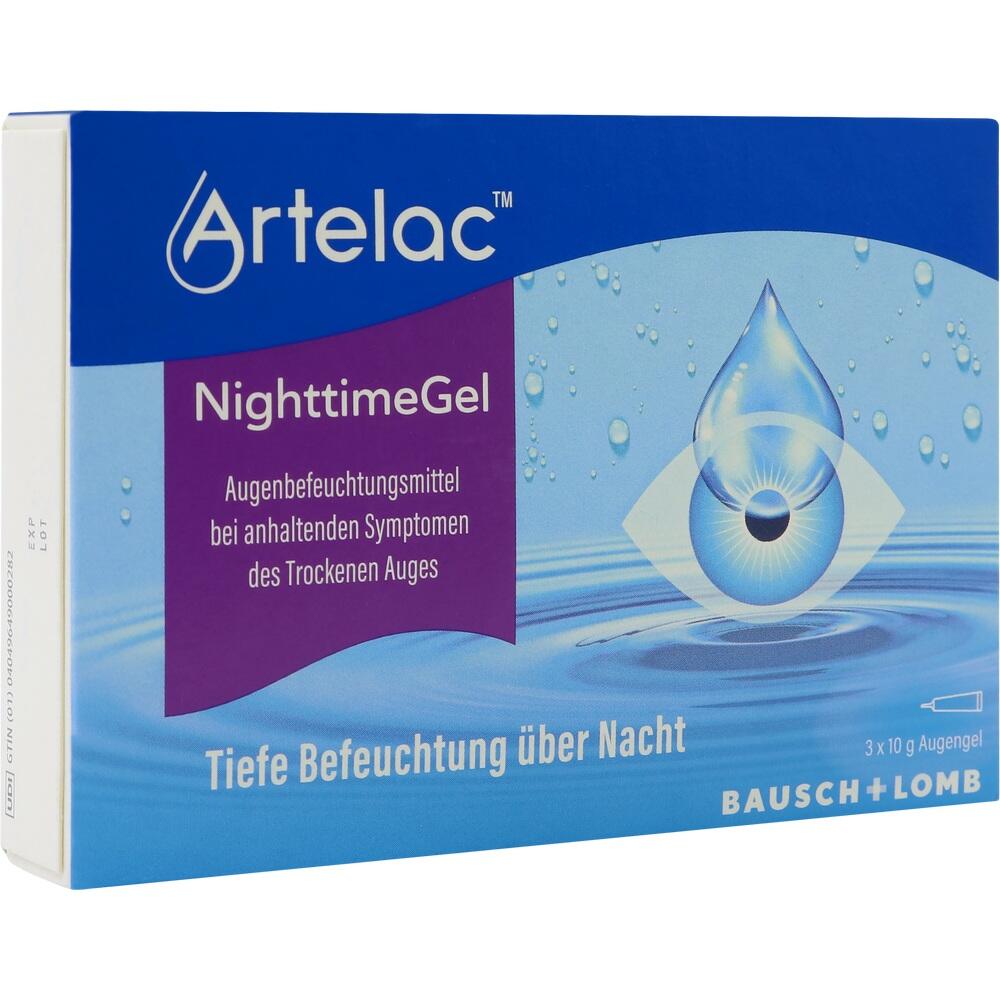 Eine Packung mit Gel f&uuml;r die Augen, das nachts Feuchtigkeit spendet.