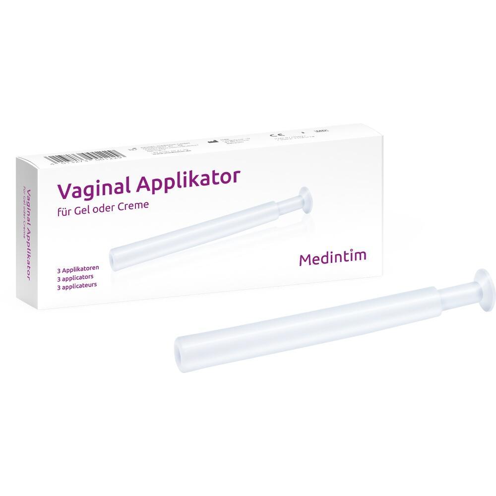 Wei&szlig;e Schachtel mit einem Vaginal-Applikator f&uuml;r Gel oder Creme.