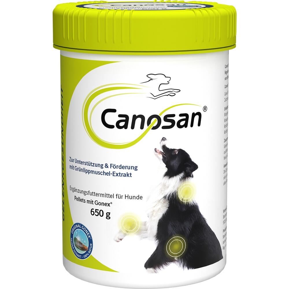 Dose mit Hunde-Erg&auml;nzungsfutter der Marke Canosan.