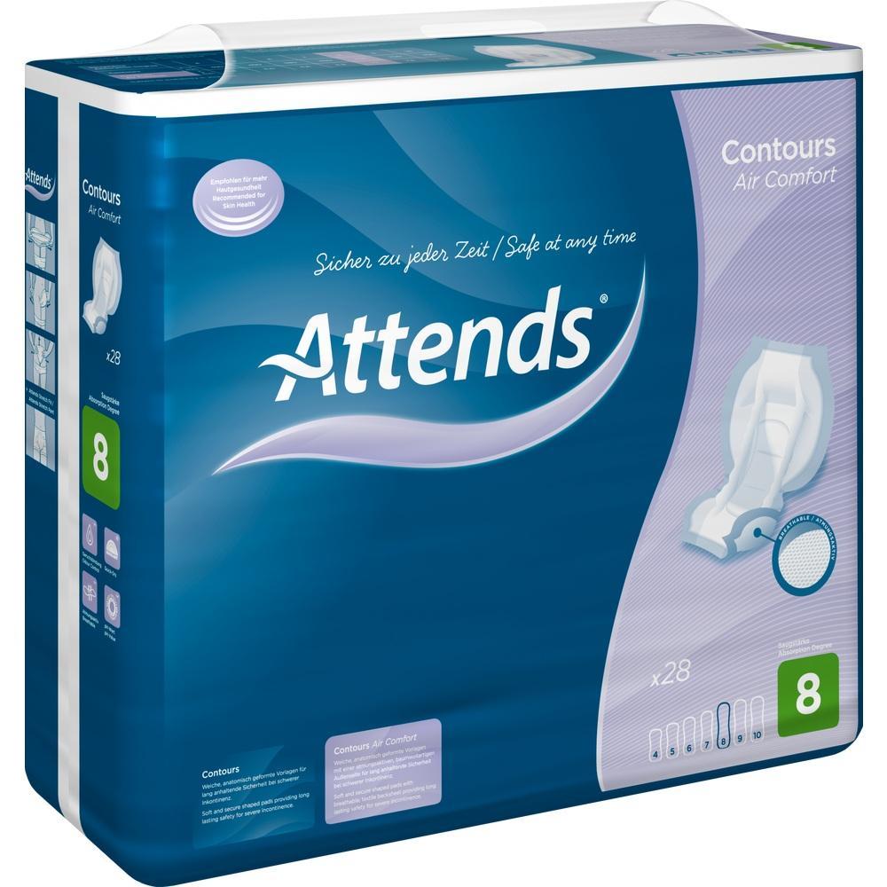 Eine Packung Attends Windeln für Erwachsene in Blau und Lila.