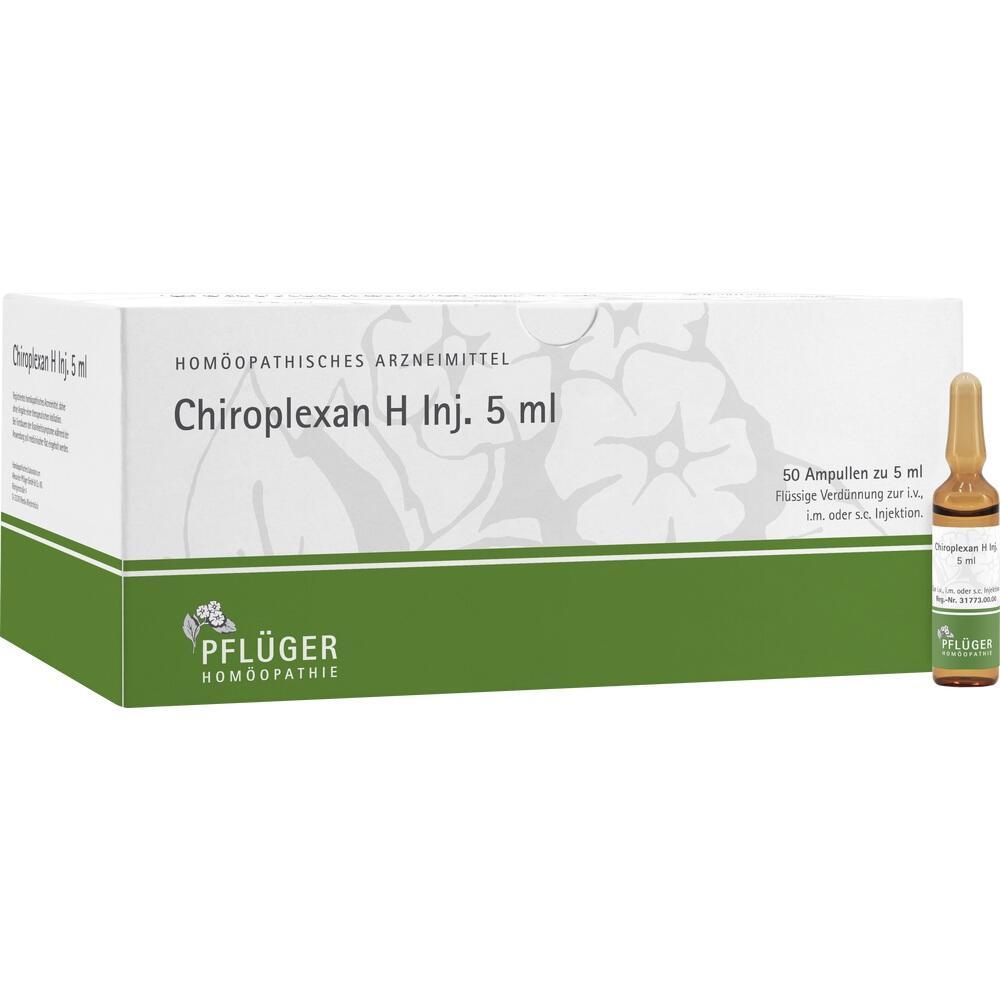 Eine Schachtel mit hom&ouml;opathischen Ampullen von Pfl&uuml;ger, Chiroplexan H 5 ml.