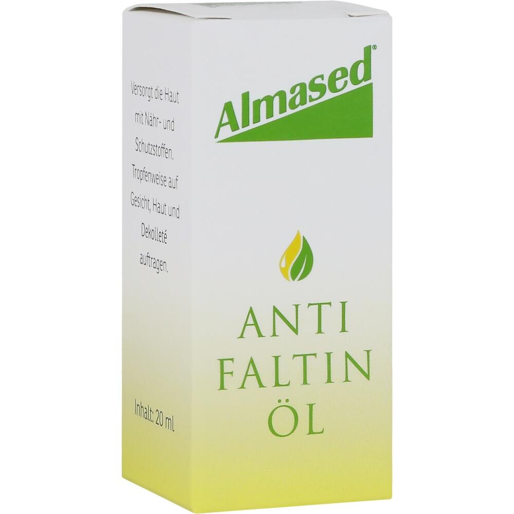 Wei&szlig;e Schachtel mit Aufschrift "Anti Faltin &Ouml;l" und gelbem Symbol.