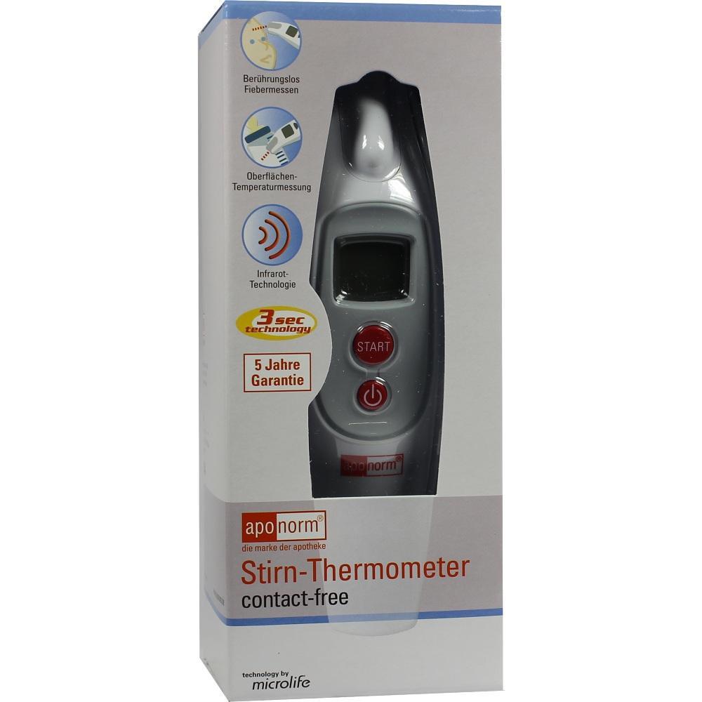 Verpackung eines kontaktlosen Stirnthermometers mit Infrarot-Technologie.