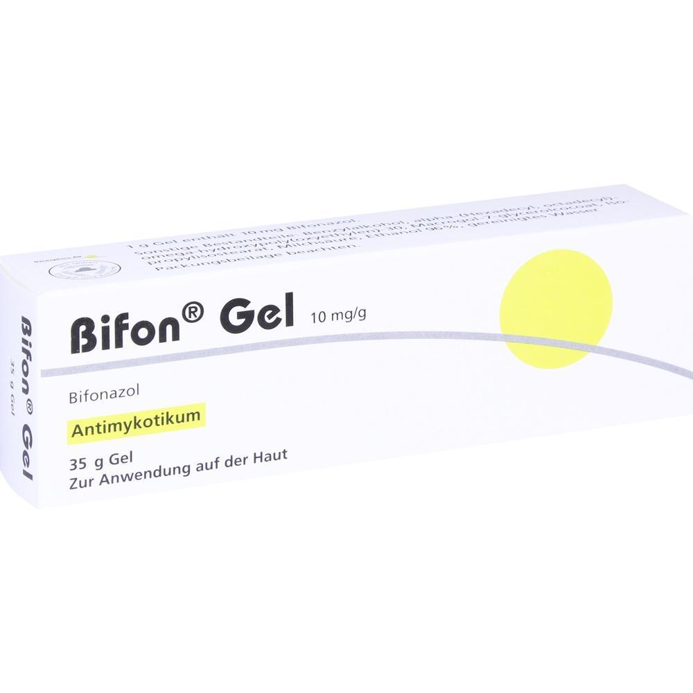 Schachtel von Bifon Gel, einem Antimykotikum f&uuml;r die Haut.