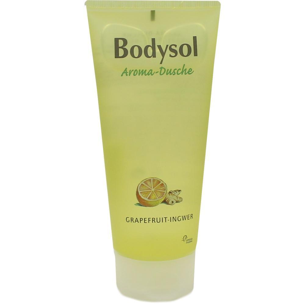 Gelbe Tube Bodysol Aroma-Dusche mit Grapefruit und Ingwer.