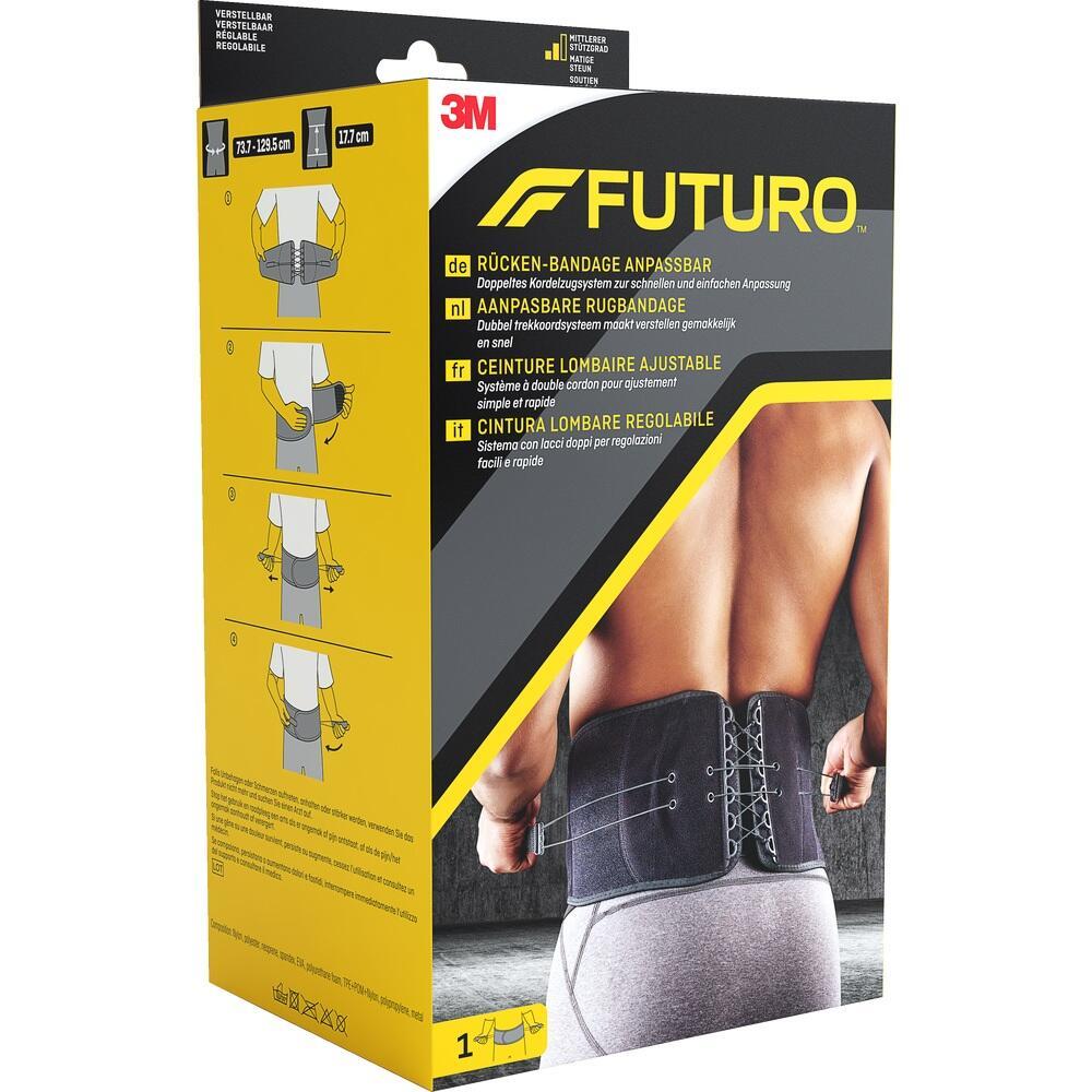Verpackung einer verstellbaren Rücken-Bandage der Marke Futuro.
